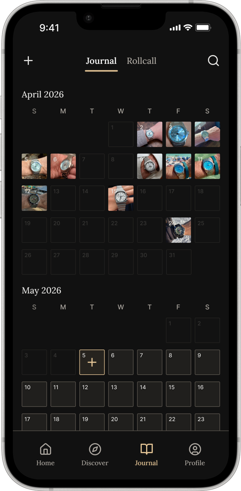 ORA journal: calendar of wear logs